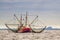 Shrimp fishing cutter vessel on the Wadden sea