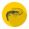 Shrimp icon with long shadow