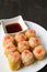 Shrimp and Pork Filled Chinese Steamed Dumplings Called Shumai