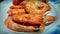 Shrimp prawn hipon seafood plate steamed