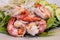 Shrimp Salad or Insalata di Gamberi on a White Plate
