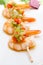 Shrimp skewer with peppers