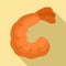 Shrimp tail icon, flat style