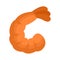 Shrimp tail icon, flat style
