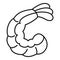 Shrimp tail icon, outline style