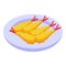 Shrimp tempura icon isometric vector. Fried chicken