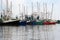 Shrimping Boats at dock at rest before going out and catching shrimp.