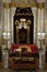 The shrine of Aron Kodesh, covered with a cloth on the table, is