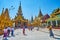 The shrines at the Western side of Shwedagon Pagoda, Yangon, Myanmar