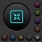 Shrink object dark push buttons with color icons