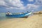 Shuab, Yemen - 08 Jan 2013: The boat in Shuab bay on Socotra island, Indian ocean, Yemen