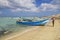 Shuab, Yemen - 08 Jan 2013: The boat in Shuab bay on Socotra island, Indian ocean, Yemen