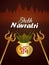Shubh navratri realistic kalash and golden trishul