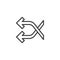 Shuffle crossing arrows line icon