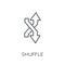 Shuffle linear icon. Modern outline Shuffle logo concept on whit