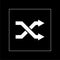 Shuffle sign icon. Random symbol. Graphic design element. Flat shuffle symbol on dark background