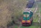 Shunting diesel locomotive standing on the siding