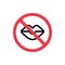 Shut your mouth sign, no talk icon, shut up symbol - Vector