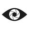 Shutter eye conceptual flat abstract icon