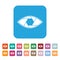 Shutter eye conceptual flat abstract vector icon