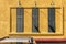 Shuttered windows and lights at Barstow Station California