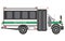 Shuttle Bus in white and green stripe vector