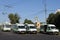 Shuttle buses at the Krasnogvardeyskaya bus station in Moscow