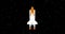 Shuttle in space pixel art looped animation