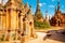 Shwe Indein pagoda stupas in Myanmar