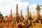 Shwe Indein pagoda stupas in Myanmar