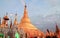 Shwedagon golden pagoda in Yangon, Myanmar (Burma)