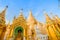 The Shwedagon Pagoda in city of Yangon in Myanmar Burma