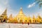 The Shwedagon Pagoda, a gilded stupa located in Yangon, Myanmar