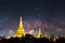 Shwedagon pagoda with milky way, Yangon Myanmar