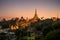 Shwedagon pagoda at sunrise,travel concept