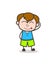 Shy Kid Face Savoring Delicious Food - Cute Cartoon Boy Illustration