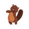 Shy little beaver with cute muzzle. Adorable forest animal