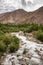 Shyok river landscape in Turtuk valley in Ladakh, India