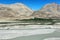 Shyok River and mountains in Nubra Valley,India