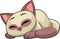 Siamese Cat Cartoon Character Sleeping