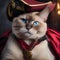 A Siamese cat dressed as a swashbuckling pirate, brandishing a tiny cutlass4