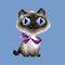 Siamese cat vector pixel art cartoon