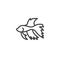 Siamese fighting fish line icon