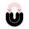 Siamese twins isolated. Fused people. Vector illustration