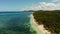 Siargao island and ocean, aerial view.