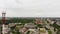 Siauliai city aerial view and soviet union style buildings