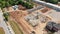 Siauliai, Lithuania - 27th june, 2023: Aerial view new military base construction site.Nato expansion in east. Margiris battalion