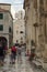 SIBENIK, CROATIA - SEPTEMBER 9, 2016: This is the medieval church of Saint Barbara with a clock with a 24-hour dial