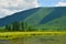 Siberia. Altai. View on green valley