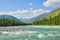 Siberia. Altai. View on green valley